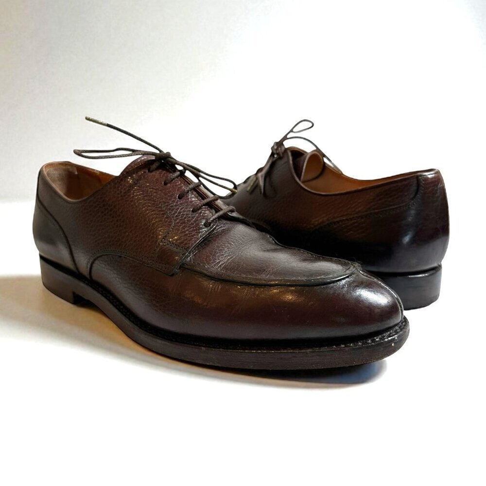 Brooks Brothers Peal & Co Brown Grain Alogonquin Leather Oxford Shoes Size 8.5 D